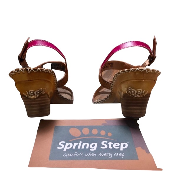 Spring Step Small Heel Sandals Leather Size 39 Pre-Loved - Picture 9 of 16